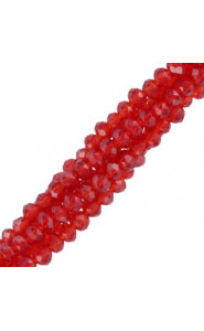 Top Glas Facett Glasschliffperlen 3x2mm rondellen - Vermilion red-pearl shine coating